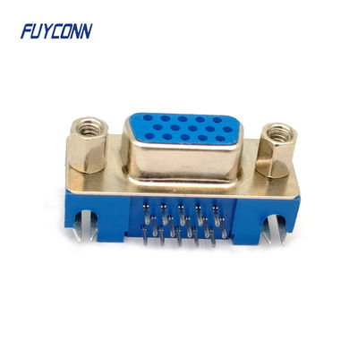 15Pin High Density D-sub Connectors PCB الزاوية اليمنى HD DB Connector الإناث