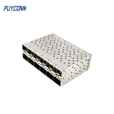 240 Pin SFP+ Fiber Optic Connector 2x6 Dual Port with Light Pipe