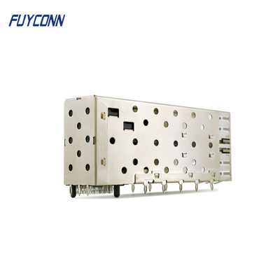 2x1 Female SFP Connector 40 Pin with Light Pipe Press-Fit