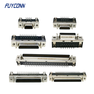 رابط SCSI الأنثى 1.27mm الزاوية اليمنى 14P 20P 26P 36P 50P 68P 100P رابط SCSI