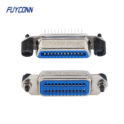 Centronics ذكر 24pin IEEE488 موصل عمودي ثنائي الفينيل متعدد الكلور 2.16 مم مع براغي سوداء