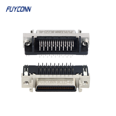 الزاوية اليمنى PCB 36 دبوس SCSI أنثى موصل مع قذيفة سبائك الزنك