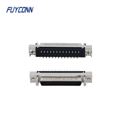 SCSI 50pin Servo Connector MDR PCB Straight 1.27mm مع غلاف سبائك الزنك