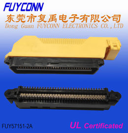 64 دبوس موصل Centronics الزاوية اليمنى غطاء بلاستيكي ذكر IDC Crmping Connector