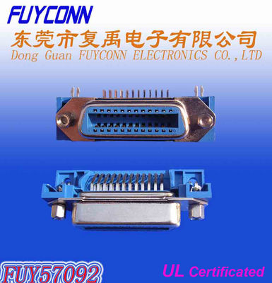 14 24 36 50Pin Centronic PCB الزاوية اليمنى موصل أنثى بطل مع مزلاج الربيع