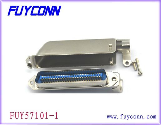 DDK Centronic Champ Ribbon Plug Connector ، من نوع اللحام مع غطاء معدني على شكل L.