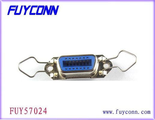 2.16mm الملعب الأسود / الأزرق 50 دبوس Centronic لحام موصل سالب مع مشبك الكفالة