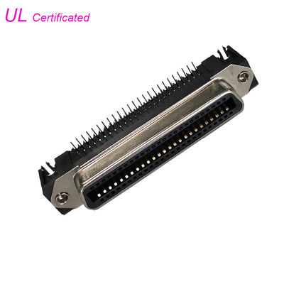 Centronic Female 25Pairs 50Pin Connector الزاوية اليمنى PCB مع قفل اللوحة
