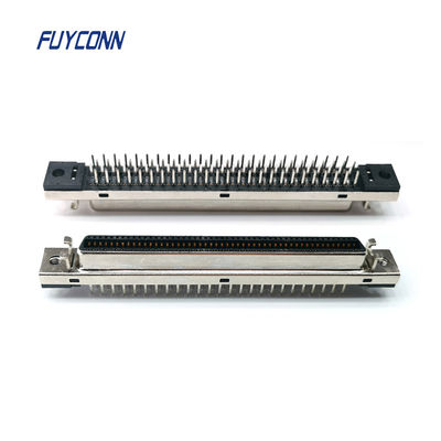Mini D Ribbon MDR 100pin موصل SCSI المستقيم PCB W / 1.27mm الملعب