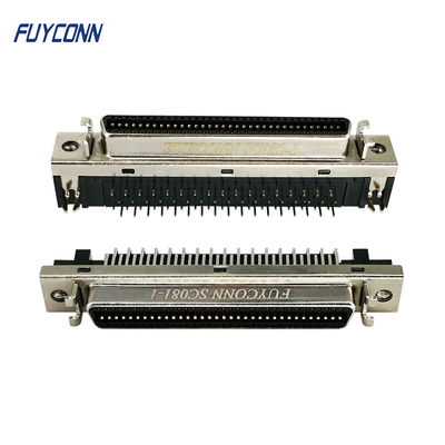 68Pin SCSI Connector PCB زاوية قائمة أنثى 1.27 مللي متر موصل CN Type W / Fixness Hanger