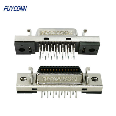 26 دبوس SCSI موصل الزاوية اليمنى نوع أنثى SCSI PCB Connector W / Fixness Hanger