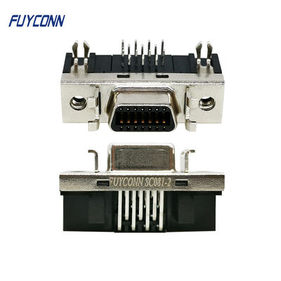 أنثى موصل SCSI 90 درجة R / A PCB جبل SCSI 14 دبوس موصل