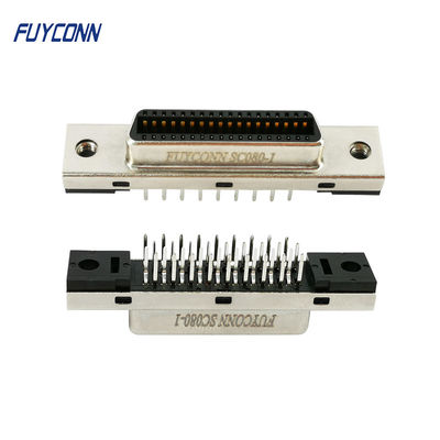 1.27mm موصل عمودي ثنائي الفينيل متعدد الكلور 36 دبوس MDR SCSI موصل أنثى نوع