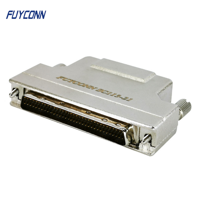 50Pin SCSI رابط ذكر لحام كأس MDR موصل مع غطاء معدني